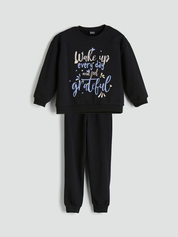 Girls' Frozen Print Crew Neck Dress