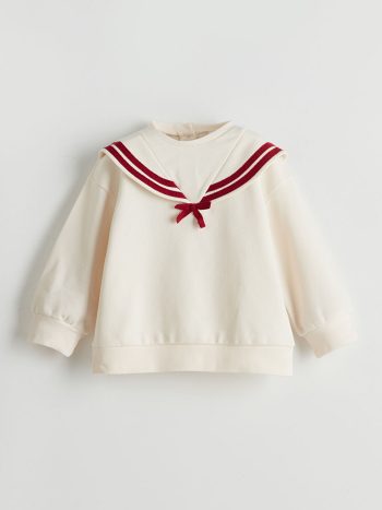 Thick Crew Neck Baby Girl Sweatshirt