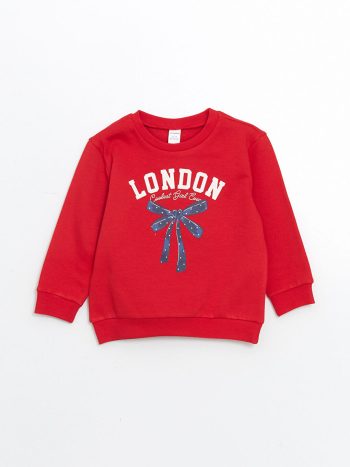 Striped Girls' Sweater with Ribbon Detail