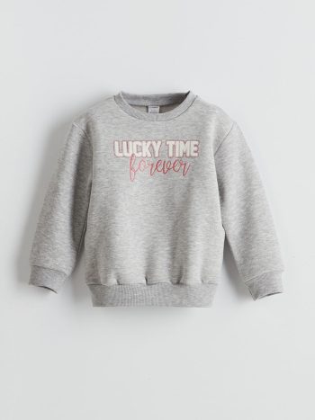 Girls' Long Sleeve Sweatshirt with Bow Embroidery and Leggings
