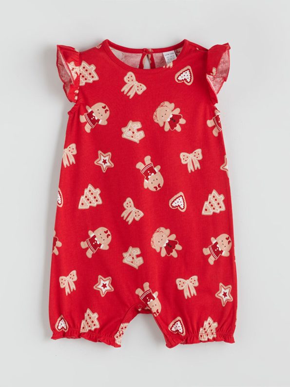Girls' Cotton Jersey Short Sleeve Romper