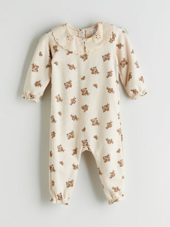 Floral Baby Collar Girls' Baby Jumpsuit