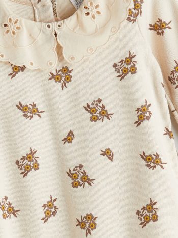 Floral Baby Collar Girls' Baby Jumpsuit