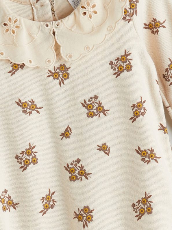Floral Baby Collar Girls' Baby Jumpsuit