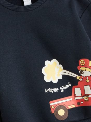 Boys' Long Sleeve Printed Crew Neck Sweatshirt