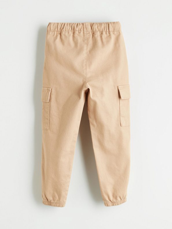 Girls' Basic Gabardine Pants with Elastic Waistband