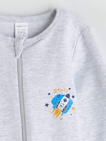 Bicycle Neck Long Sleeve Patterned Unisex Baby Romper