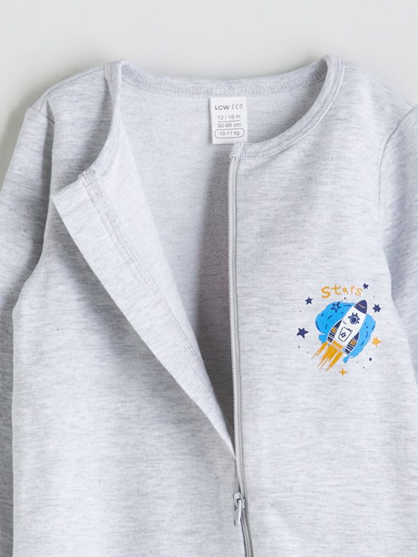Bicycle Neck Long Sleeve Patterned Unisex Baby Romper