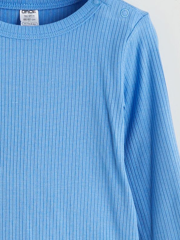 Boys' Snap Bodysuit with Crew Neck
