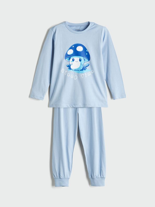 Boys' Printed Crew Neck T-Shirt and Shorts Set