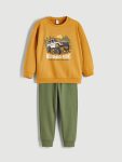 Dinosaur Print Boys' Sweatshirt and Jogger Set
