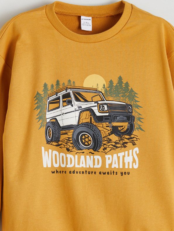 Dinosaur Print Boys' Sweatshirt and Jogger Set
