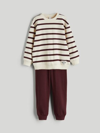 Elastic Waist Thick Baby Boys Jogger Pants Set