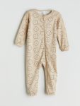Bicycle Neck Long Sleeve Patterned Unisex Baby Jumpsuit