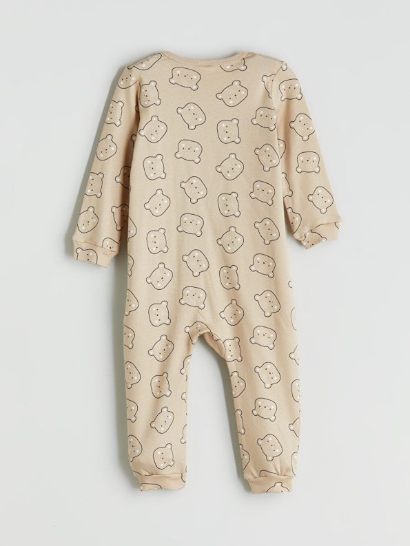 Bicycle Neck Long Sleeve Patterned Unisex Baby Jumpsuit