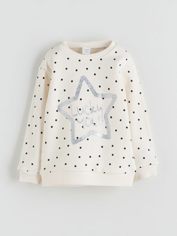 Thick Crew Neck Girl's Baby Sweatshirt