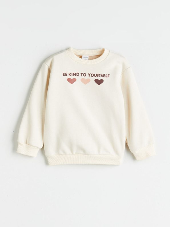 Thick Crew Neck Baby Girls Sweatshirt