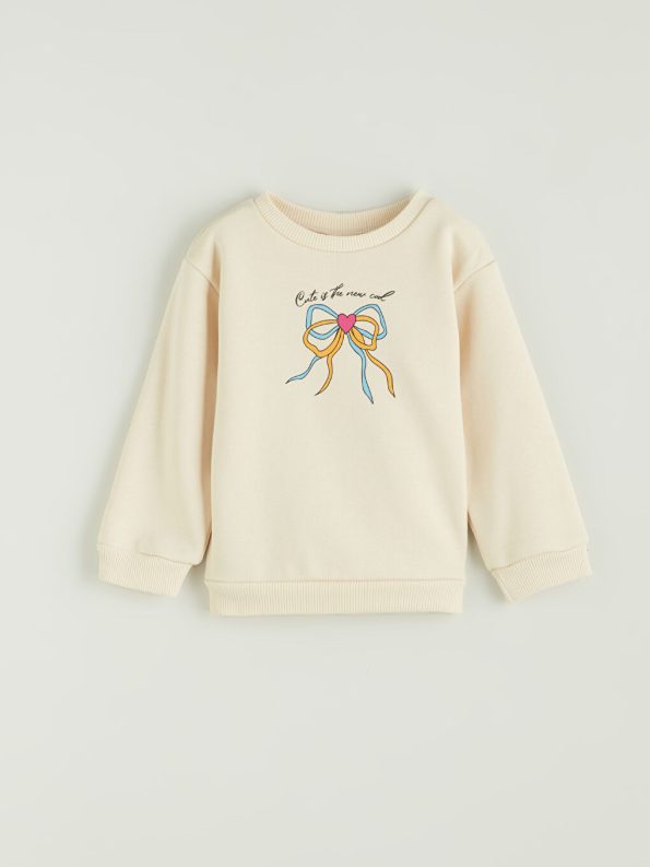 Thick Crew Neck Girls' Baby Sweatshirt