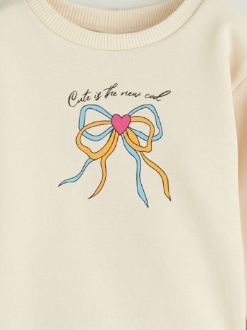 Thick Crew Neck Girls' Baby Sweatshirt