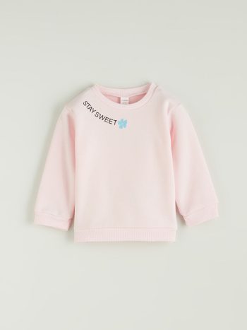 Thick Crew Neck Girl's Baby Sweatshirt