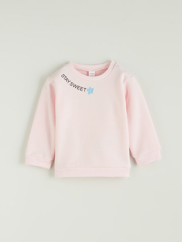 Thick Crew Neck Girl's Baby Sweatshirt
