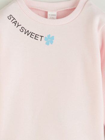 Thick Crew Neck Girl's Baby Sweatshirt