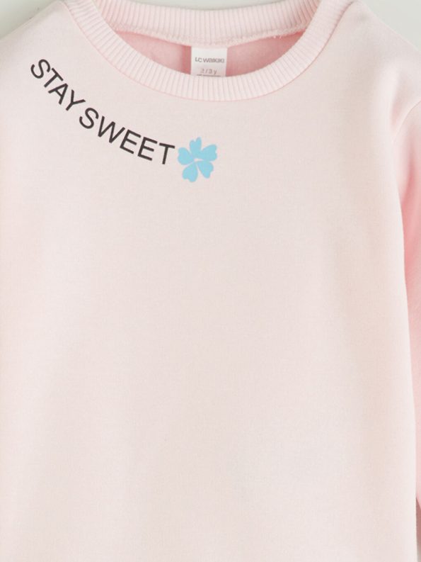 Thick Crew Neck Girl's Baby Sweatshirt