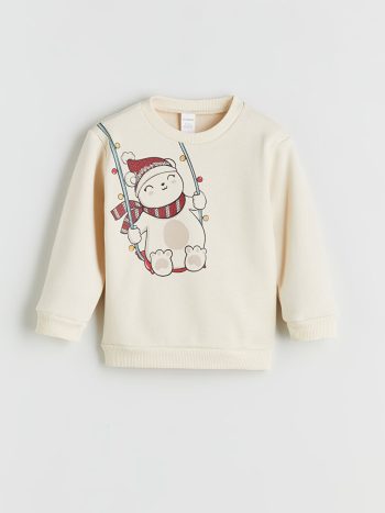 Thick Crew Neck Girls' Baby Sweatshirt