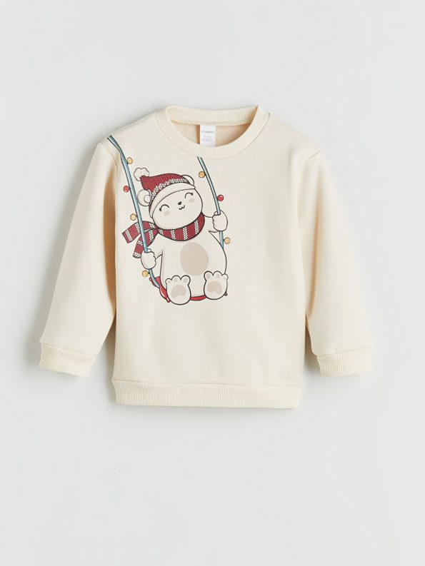 Thick Crew Neck Girls' Baby Sweatshirt