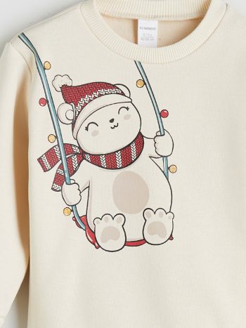 Thick Crew Neck Girls' Baby Sweatshirt