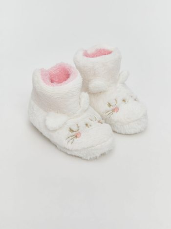Girls' Baby Slippers with Patch Details