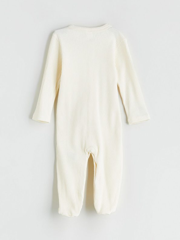 Long Sleeve Patterned Unisex Baby Romper with Crew Neck