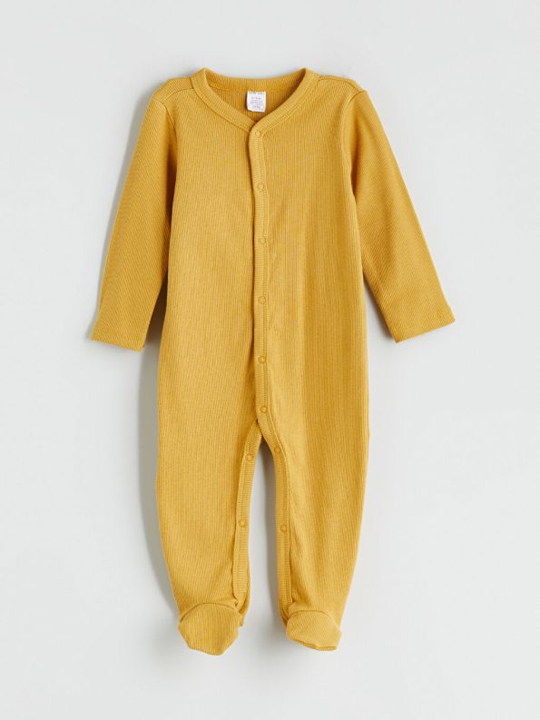 Bicycle Neck Long Sleeve Patterned Unisex Baby Jumpsuit