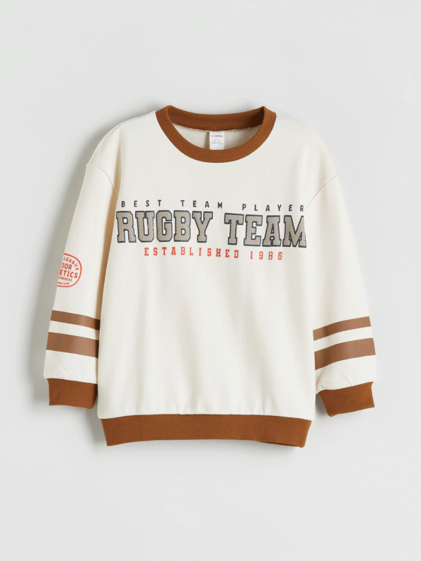 Thick Printed Crew Neck Sweatshirt for Baby Boys