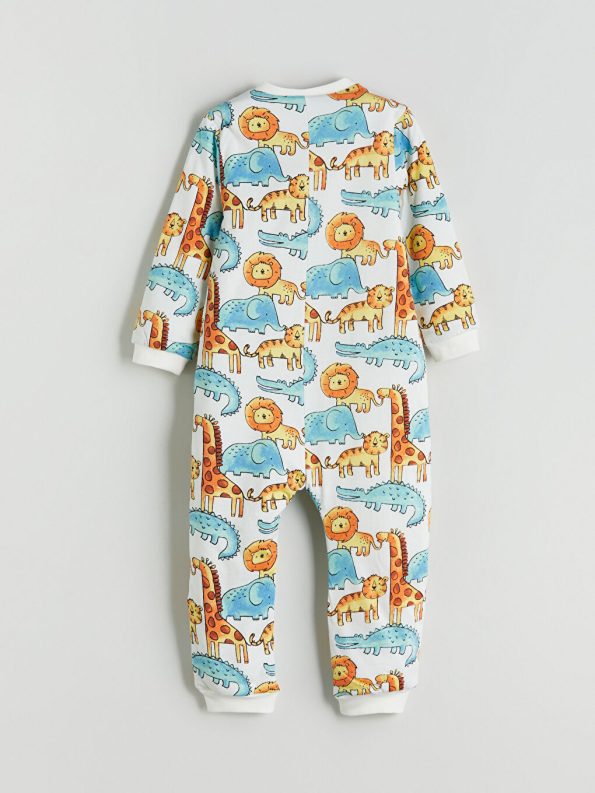 Unisex Long Sleeve Patterned Baby Romper