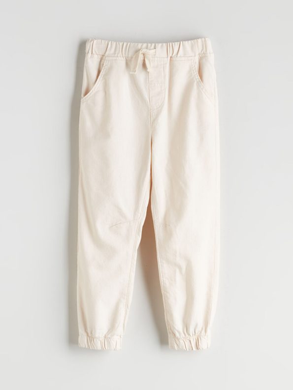 Belted Elastic Waist Linen Blend Boys' Pants
