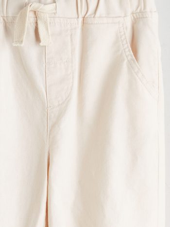 Belted Elastic Waist Linen Blend Boys' Pants