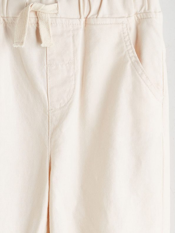 Belted Elastic Waist Linen Blend Boys' Pants
