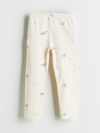 Girls' Printed Short Leggings with Elastic Waistband