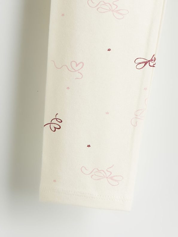Girls' Printed Short Leggings with Elastic Waistband