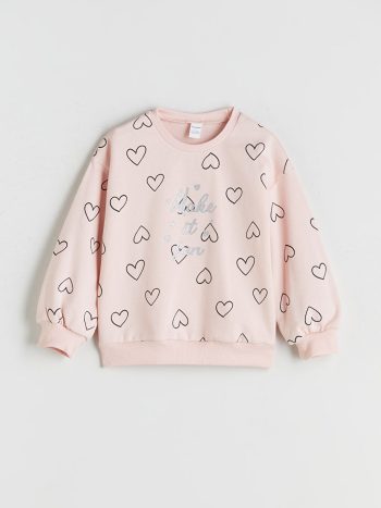 Thick Crew Neck Baby Girl Sweatshirt