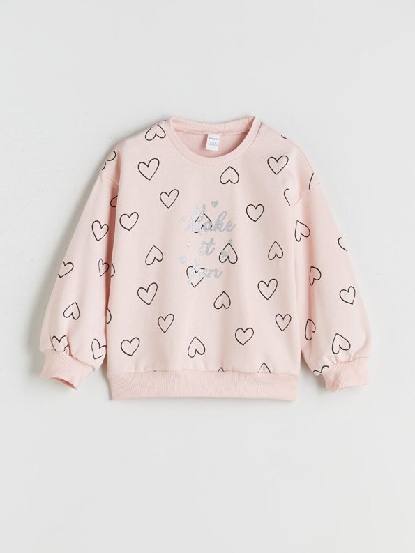 Thick Crew Neck Baby Girl Sweatshirt