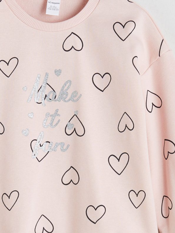Thick Crew Neck Baby Girl Sweatshirt