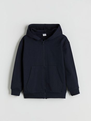 Hooded Printed Long Sleeve Boys Zip-Up Sweatshirt