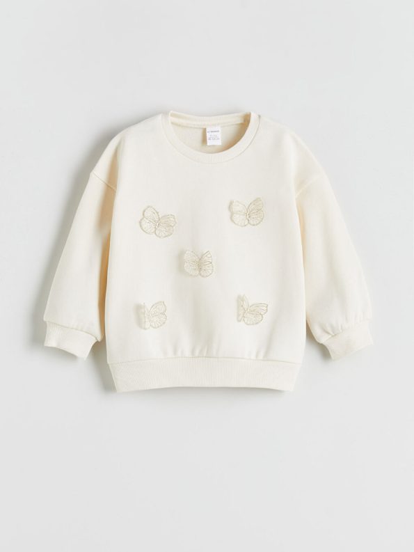 Thick Crew Neck Baby Girl Sweatshirt