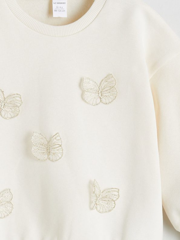 Thick Crew Neck Baby Girl Sweatshirt