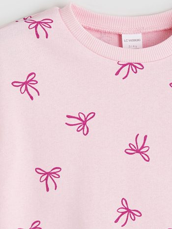 Thick Crew Neck Girl's Baby Sweatshirt