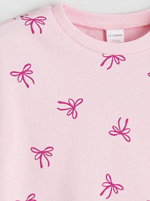 Thick Crew Neck Girl's Baby Sweatshirt