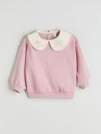 Striped Girls' Sweatshirt with Crew Neck