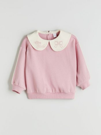 Striped Girls' Sweatshirt with Crew Neck